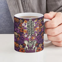 Hawaii Halloween Ceramic Mug Skeleton Bones Flower Lei Tropical Floral DT05 - Polynesian Pride