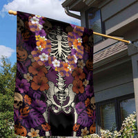 Hawaii Halloween Garden Flag Skeleton Bones Flower Lei Tropical Floral DT05 - Polynesian Pride