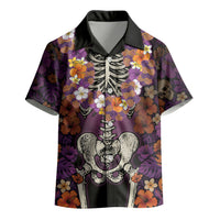 Hawaii Halloween Kid Hawaiian Shirt Skeleton Bones Flower Lei Tropical Floral DT05 - Polynesian Pride