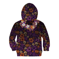 Hawaii Halloween Kid Hoodie Skeleton Bones Flower Lei Tropical Floral DT05 - Polynesian Pride