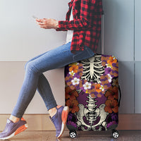 Hawaii Halloween Luggage Cover Skeleton Bones Flower Lei Tropical Floral DT05 - Polynesian Pride