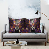 Hawaii Halloween Pillow Cover Skeleton Bones Flower Lei Tropical Floral DT05 - Polynesian Pride