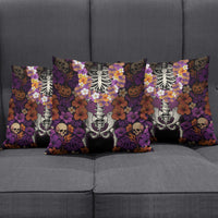Hawaii Halloween Pillow Cover Skeleton Bones Flower Lei Tropical Floral DT05 - Polynesian Pride