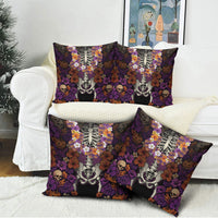 Hawaii Halloween Pillow Cover Skeleton Bones Flower Lei Tropical Floral DT05 - Polynesian Pride