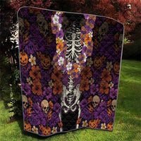 Hawaii Halloween Quilt Skeleton Bones Flower Lei Tropical Floral DT05 - Polynesian Pride