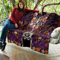 Hawaii Halloween Quilt Skeleton Bones Flower Lei Tropical Floral DT05 - Polynesian Pride
