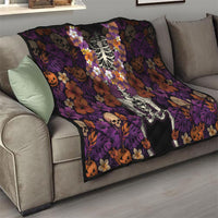 Hawaii Halloween Quilt Skeleton Bones Flower Lei Tropical Floral DT05 - Polynesian Pride