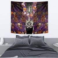 Hawaii Halloween Tapestry Skeleton Bones Flower Lei Tropical Floral DT05 - Polynesian Pride