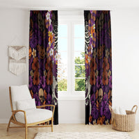 Hawaii Halloween Window Curtain Skeleton Bones Flower Lei Tropical Floral DT05 - Polynesian Pride