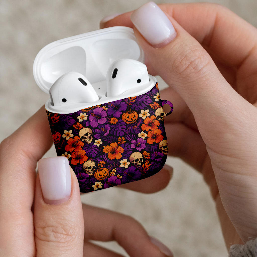 Hawaii Halloween AirPods Case Skeleton Pumpkin Hawaiian Flower Tribal DT05 - Polynesian Pride