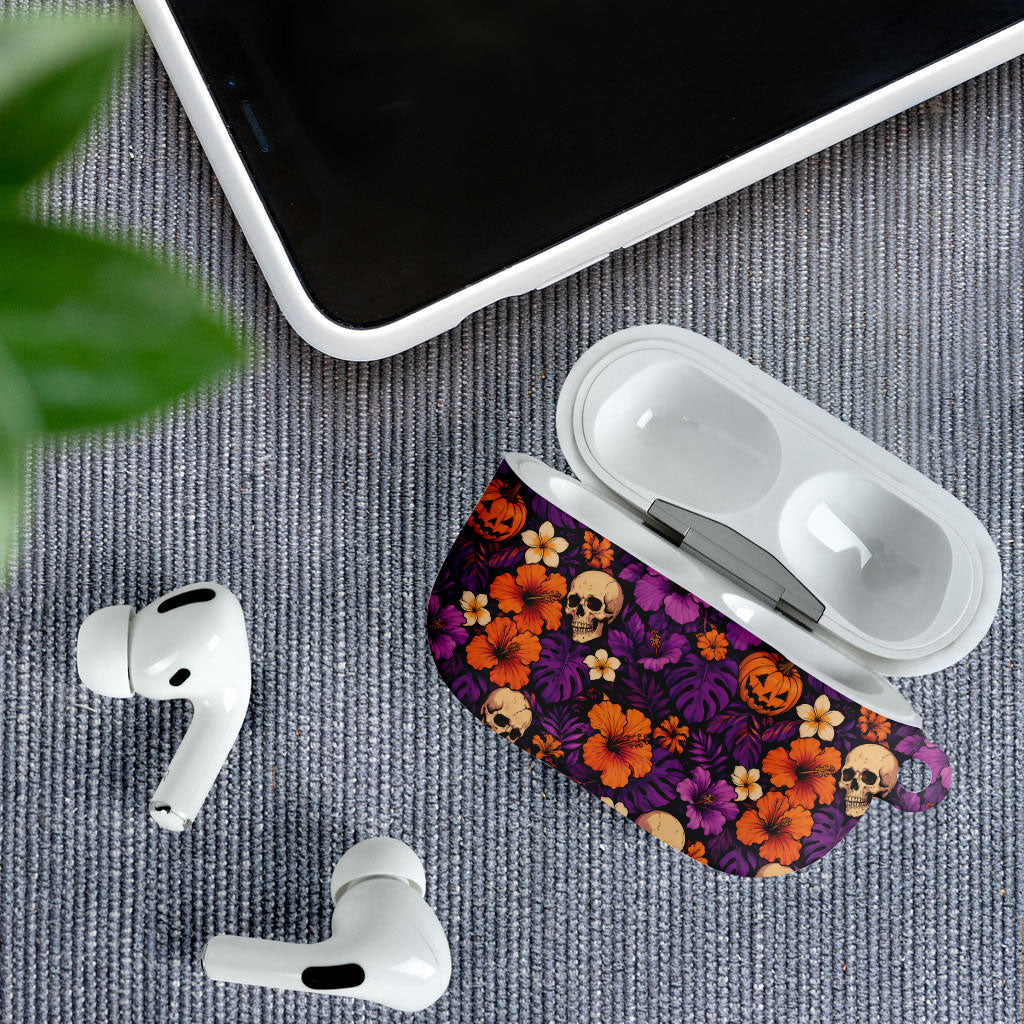Hawaii Halloween AirPods Case Skeleton Pumpkin Hawaiian Flower Tribal DT05 - Polynesian Pride