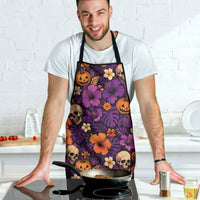 Hawaii Halloween Apron Skeleton Pumpkin Hawaiian Flower Tribal DT05 - Polynesian Pride