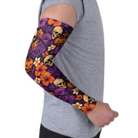 Hawaii Halloween Arm Sleeves Skeleton Pumpkin Hawaiian Flower Tribal DT05 - Polynesian Pride