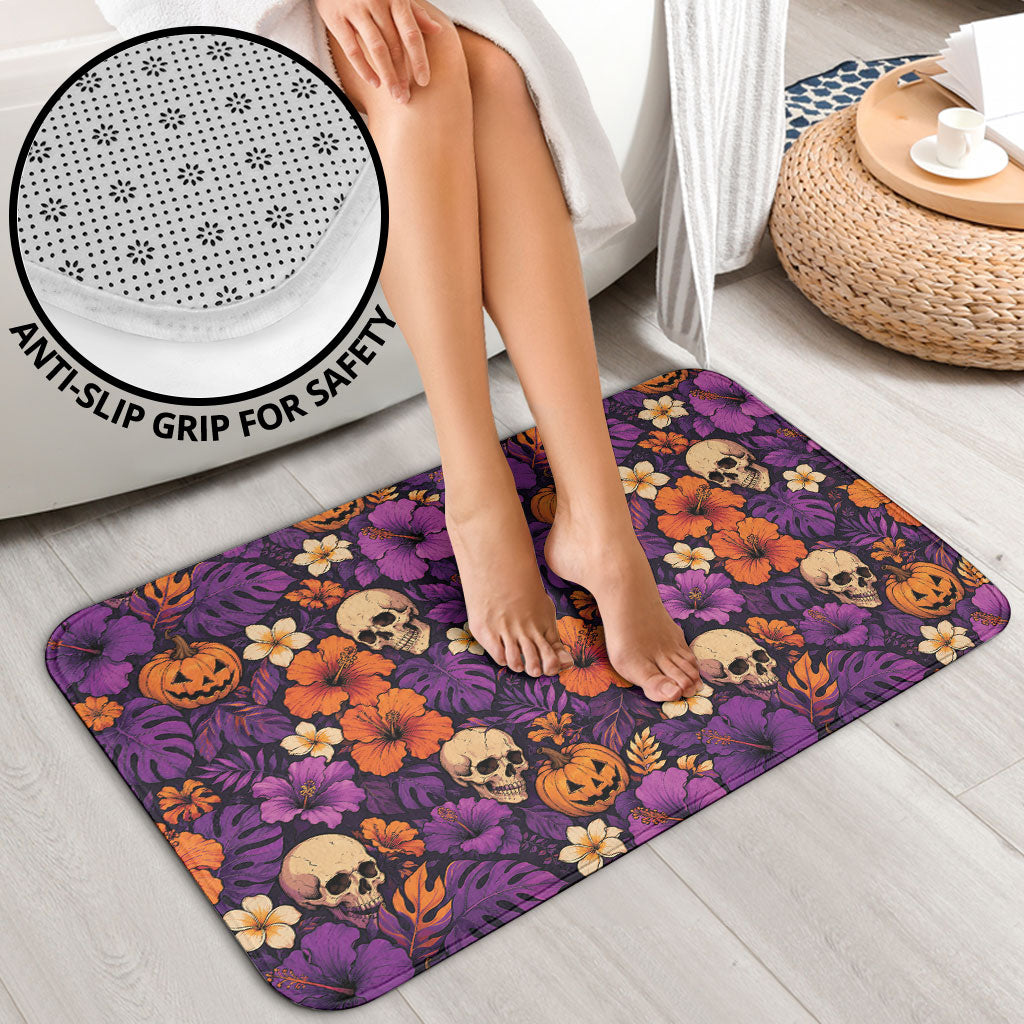 Hawaii Halloween Bathroom Set Skeleton Pumpkin Hawaiian Flower Tribal DT05 - Polynesian Pride