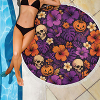 Hawaii Halloween Beach Blanket Skeleton Pumpkin Hawaiian Flower Tribal DT05 - Polynesian Pride