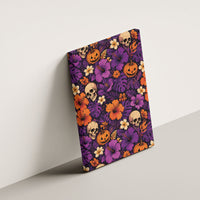 Hawaii Halloween Canvas Wall Art Skeleton Pumpkin Hawaiian Flower Tribal DT05 - Polynesian Pride