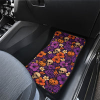Hawaii Halloween Car Mats Skeleton Pumpkin Hawaiian Flower Tribal DT05 - Polynesian Pride