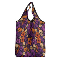 Hawaii Halloween Grocery Bag Skeleton Pumpkin Hawaiian Flower Tribal DT05 - Polynesian Pride