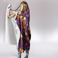 Hawaii Halloween Hooded Blanket Skeleton Pumpkin Hawaiian Flower Tribal DT05 - Polynesian Pride