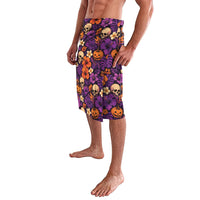 Hawaii Halloween Lavalava Skeleton Pumpkin Hawaiian Flower Tribal DT05 - Polynesian Pride