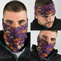 Hawaii Halloween Neck Gaiter Skeleton Pumpkin Hawaiian Flower Tribal DT05 - Polynesian Pride
