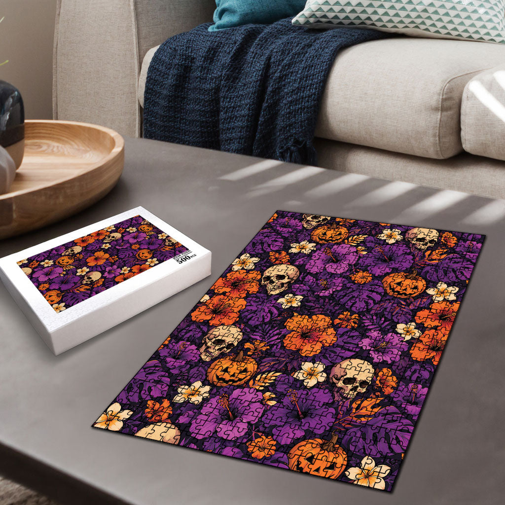 Hawaii Halloween Puzzle Skeleton Pumpkin Hawaiian Flower Tribal DT05 - Polynesian Pride