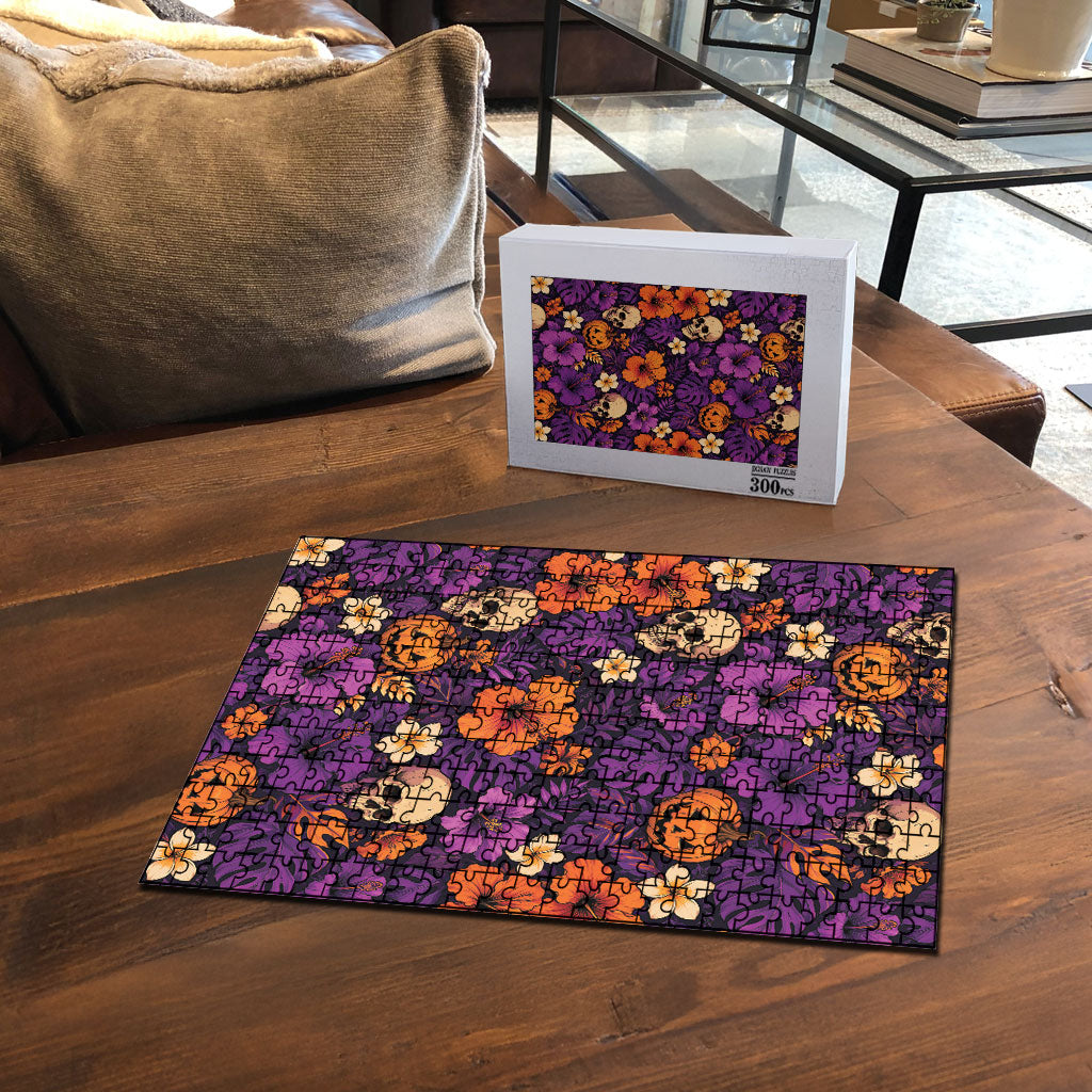 Hawaii Halloween Puzzle Skeleton Pumpkin Hawaiian Flower Tribal DT05 - Polynesian Pride