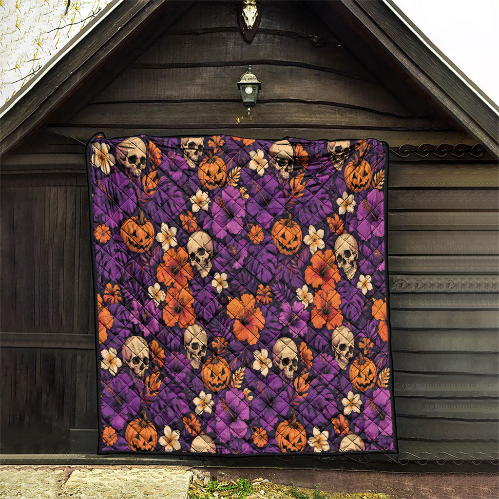 Hawaii Halloween Quilt Skeleton Pumpkin Hawaiian Flower Tribal DT05 - Polynesian Pride