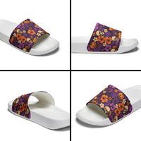Hawaii Halloween Slide Sandals Skeleton Pumpkin Hawaiian Flower Tribal DT05 - Polynesian Pride