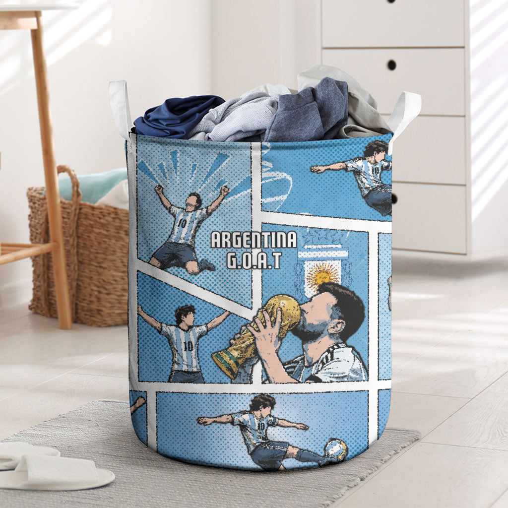 Argentina Football Laundry Basket Goat Comic Style Sun Of May