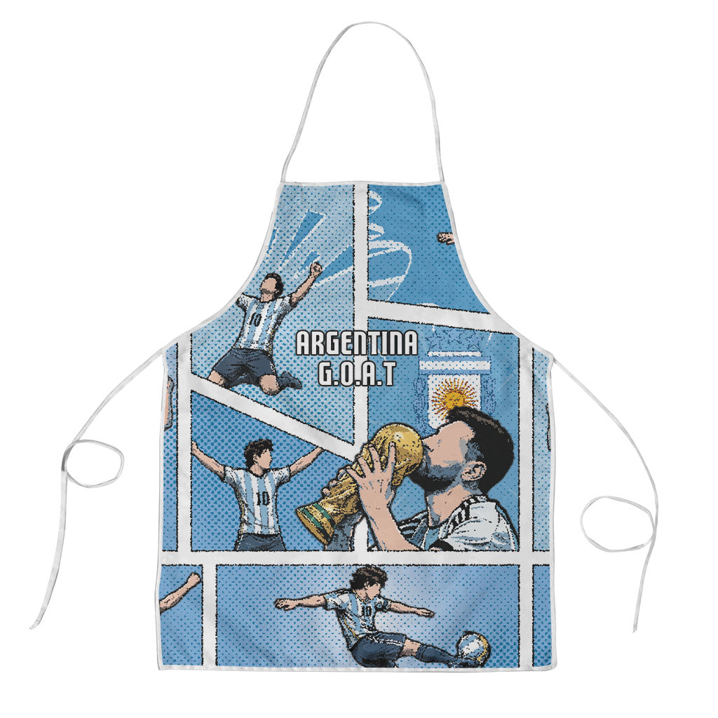 Argentina Football Apron Goat Comic Style Sun Of May