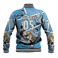 Custom Argentina Football Baseball Jacket Goat Comic Style Sun Of May