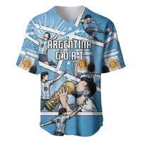 Custom Argentina Football Baseball Jersey Goat Comic Style Sun Of May