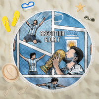 Argentina Football Beach Blanket Goat Comic Style Sun Of May