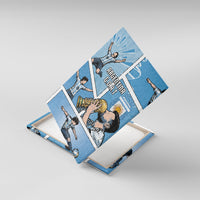 Argentina Football Canvas Wall Art Goat Comic Style Sun Of May