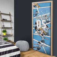 Custom Argentina Football Door Cover Goat Comic Style Sun Of May