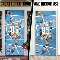 Custom Argentina Football Door Cover Goat Comic Style Sun Of May