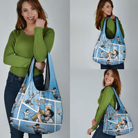 Argentina Football Grocery Bag Goat Comic Style Sun Of May