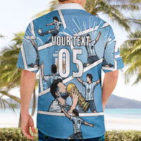 Custom Argentina Football Hawaiian Shirt Goat Comic Style Sun Of May