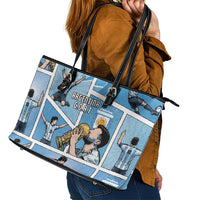 Argentina Football Leather Tote Bag Goat Comic Style Sun Of May