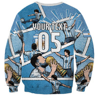 Custom Argentina Football Sweatshirt Goat Comic Style Sun Of May