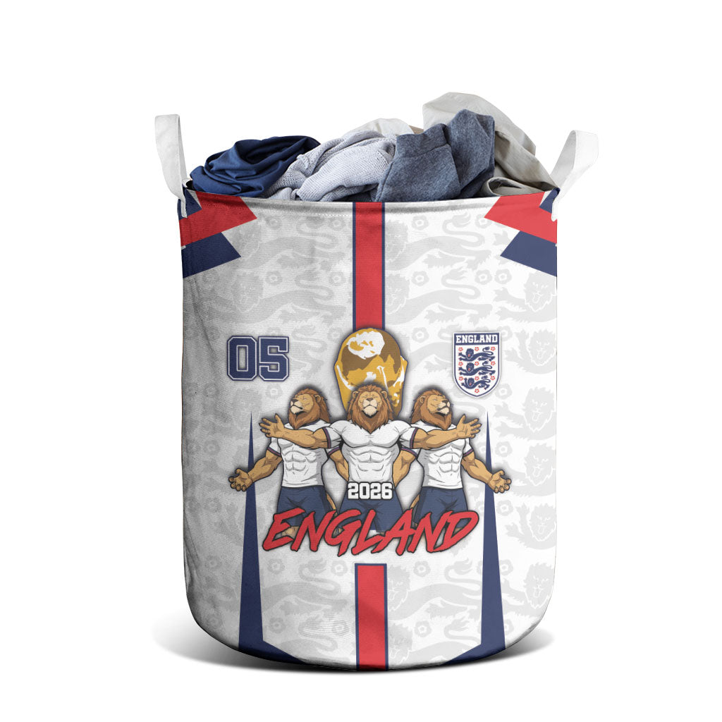 Custom England Football Laundry Basket Three Lions Trophy St George Cross