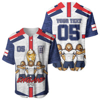 Custom England Football Baseball Jersey Three Lions Trophy St George Cross