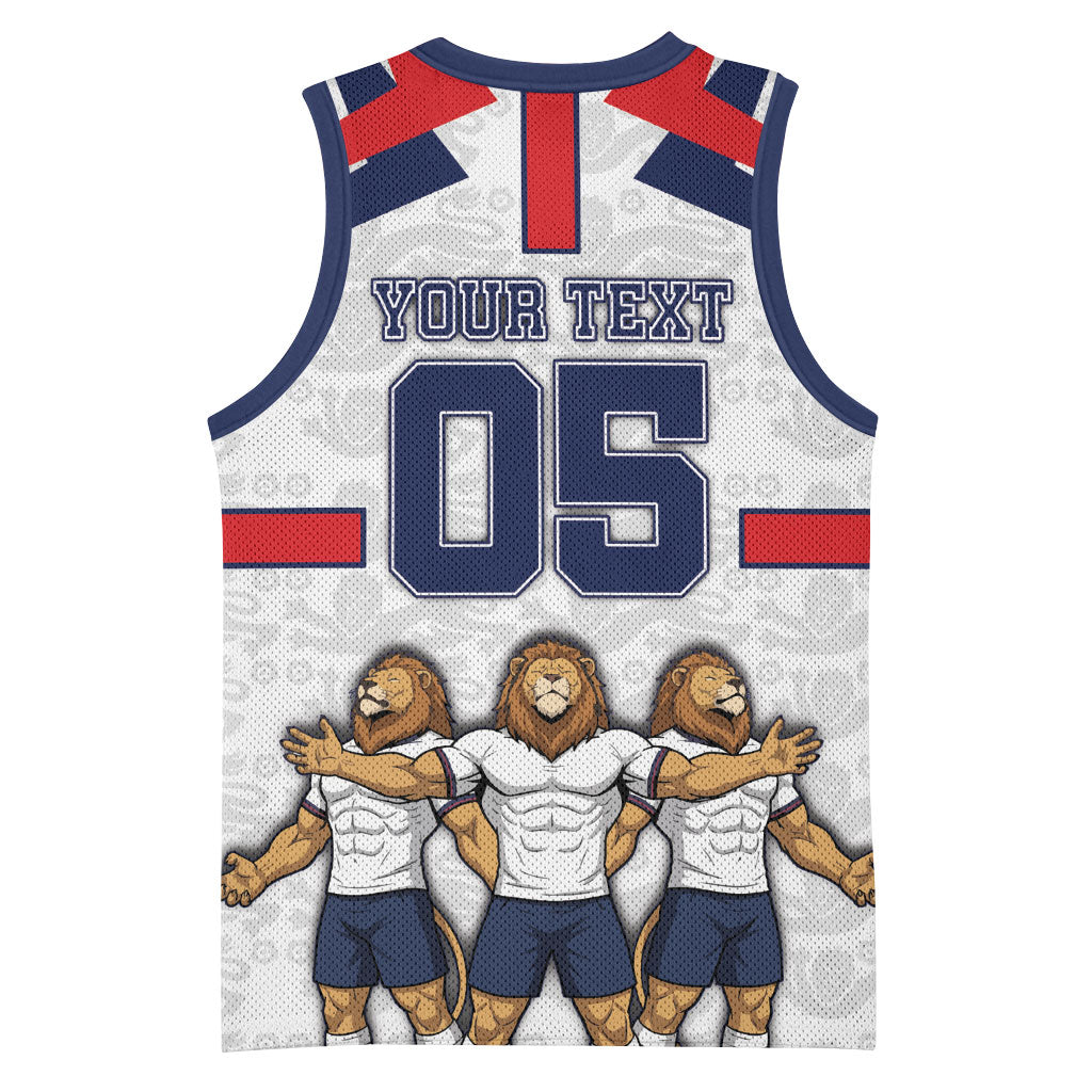 Custom England Football Basketball Jersey Three Lions Trophy St George Cross