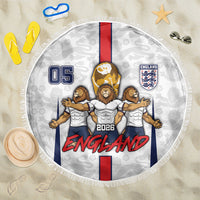 Custom England Football Beach Blanket Three Lions Trophy St George Cross