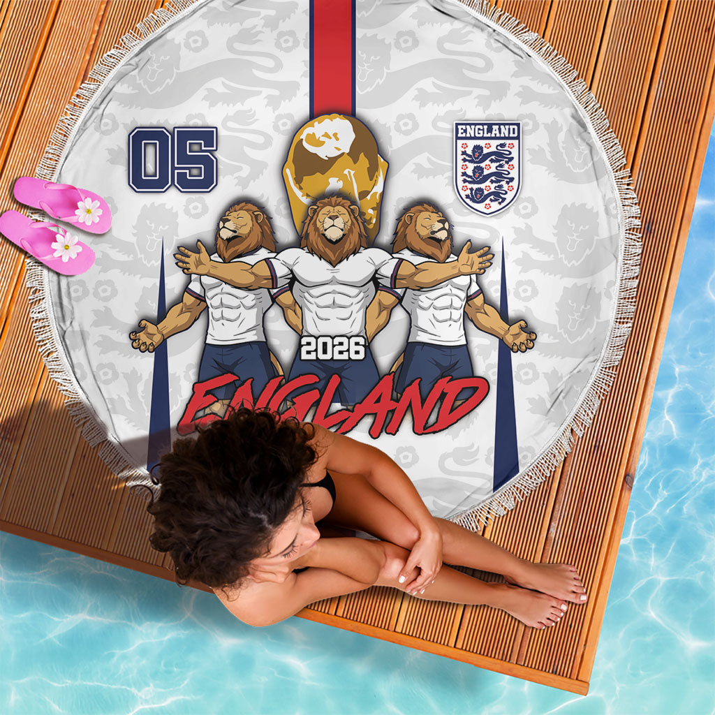 Custom England Football Beach Blanket Three Lions Trophy St George Cross