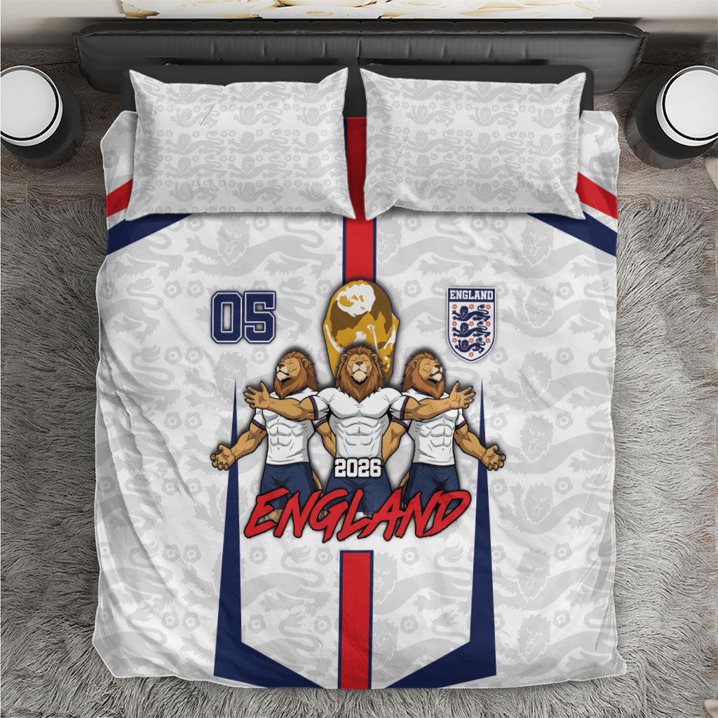 Custom England Football Bedding Set Three Lions Trophy St George Cross