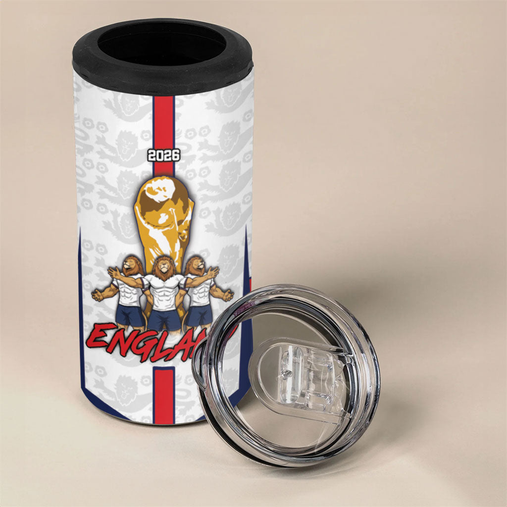 Custom England Football 4 in 1 Can Cooler Tumbler Three Lions Trophy St George Cross