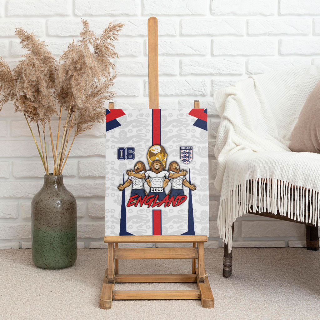 Custom England Football Canvas Wall Art Three Lions Trophy St George Cross