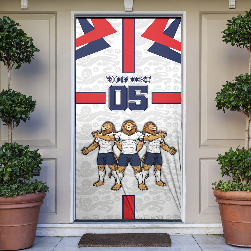 Custom England Football Door Cover Three Lions Trophy St George Cross